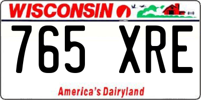 WI license plate 765XRE