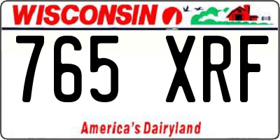 WI license plate 765XRF