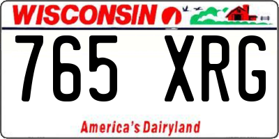 WI license plate 765XRG