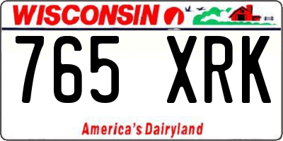 WI license plate 765XRK