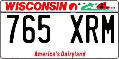WI license plate 765XRM