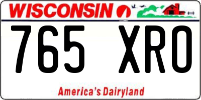 WI license plate 765XRO