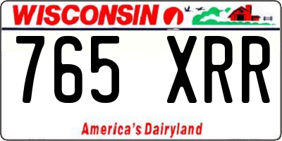 WI license plate 765XRR