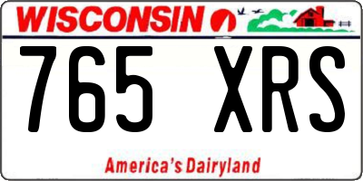 WI license plate 765XRS