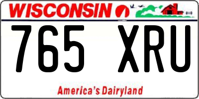 WI license plate 765XRU