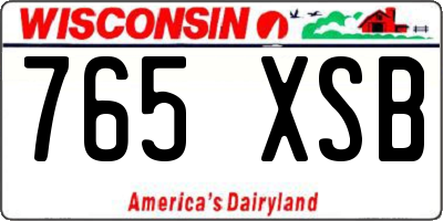 WI license plate 765XSB