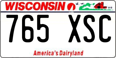 WI license plate 765XSC