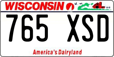 WI license plate 765XSD