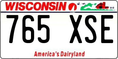 WI license plate 765XSE