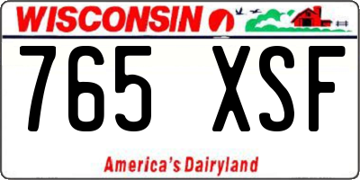 WI license plate 765XSF