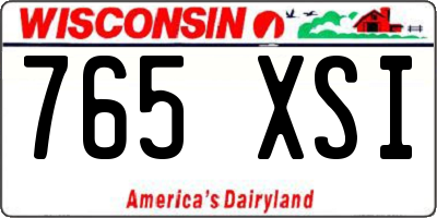WI license plate 765XSI