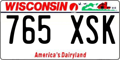 WI license plate 765XSK