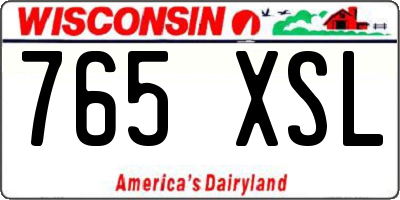 WI license plate 765XSL