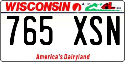 WI license plate 765XSN