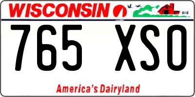 WI license plate 765XSO