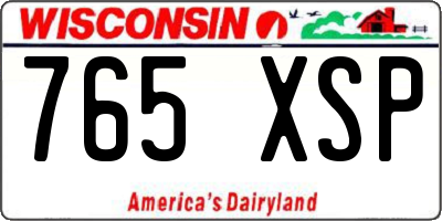 WI license plate 765XSP