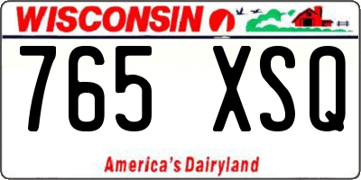 WI license plate 765XSQ