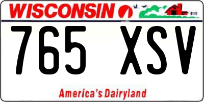WI license plate 765XSV