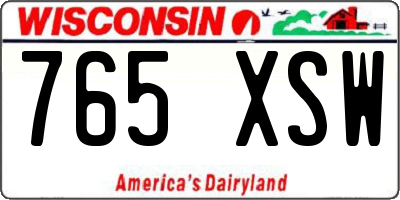 WI license plate 765XSW