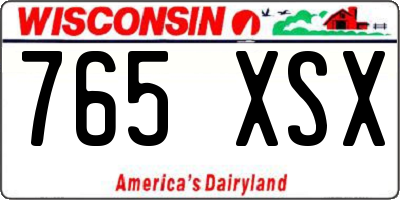 WI license plate 765XSX