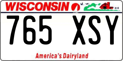 WI license plate 765XSY