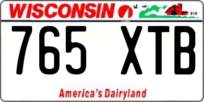 WI license plate 765XTB