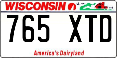 WI license plate 765XTD