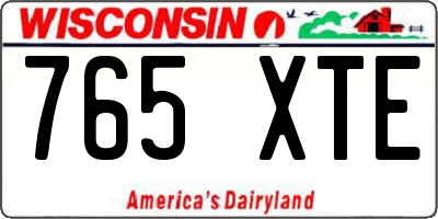 WI license plate 765XTE