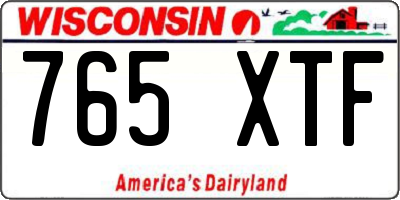WI license plate 765XTF