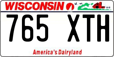 WI license plate 765XTH