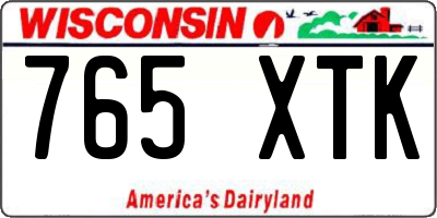 WI license plate 765XTK
