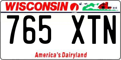 WI license plate 765XTN