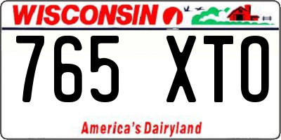 WI license plate 765XTO