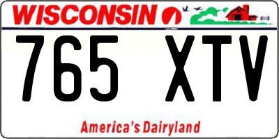 WI license plate 765XTV