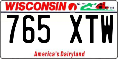 WI license plate 765XTW