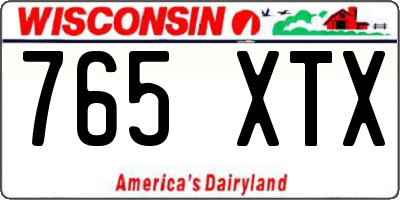 WI license plate 765XTX