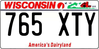 WI license plate 765XTY
