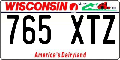 WI license plate 765XTZ