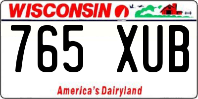 WI license plate 765XUB