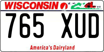 WI license plate 765XUD