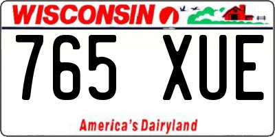 WI license plate 765XUE