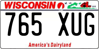 WI license plate 765XUG