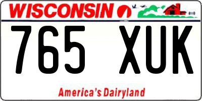 WI license plate 765XUK