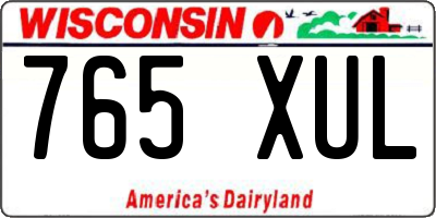 WI license plate 765XUL