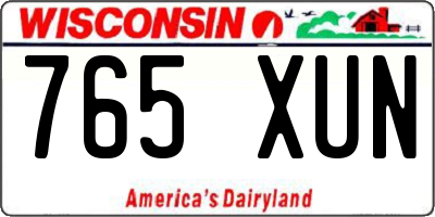 WI license plate 765XUN