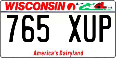 WI license plate 765XUP