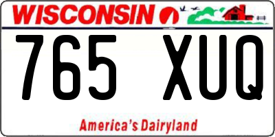 WI license plate 765XUQ