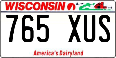 WI license plate 765XUS