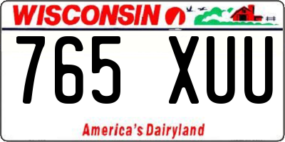 WI license plate 765XUU