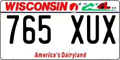 WI license plate 765XUX